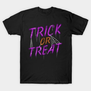 Trick or Treat with Spiderweb Halloween T-Shirt